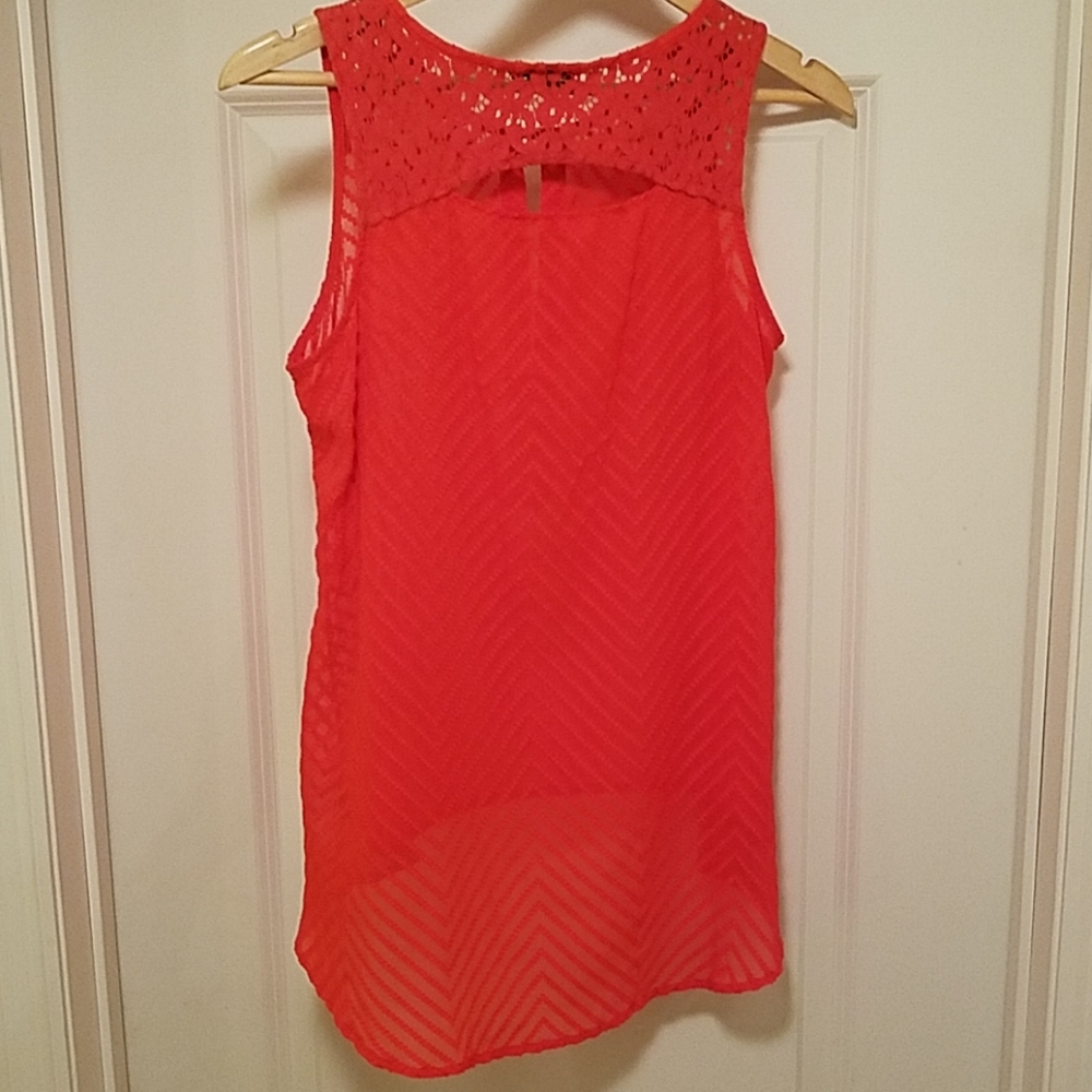 ❤️ 2 for $15 ❤️ Nicole by Nicole Miller Red High-Low Blouse Medium - Picture 4 of 8